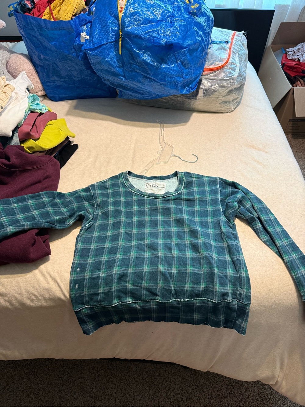 Frank & Eileen Green and Blue Plaid Pullover - Picture 2 of 3